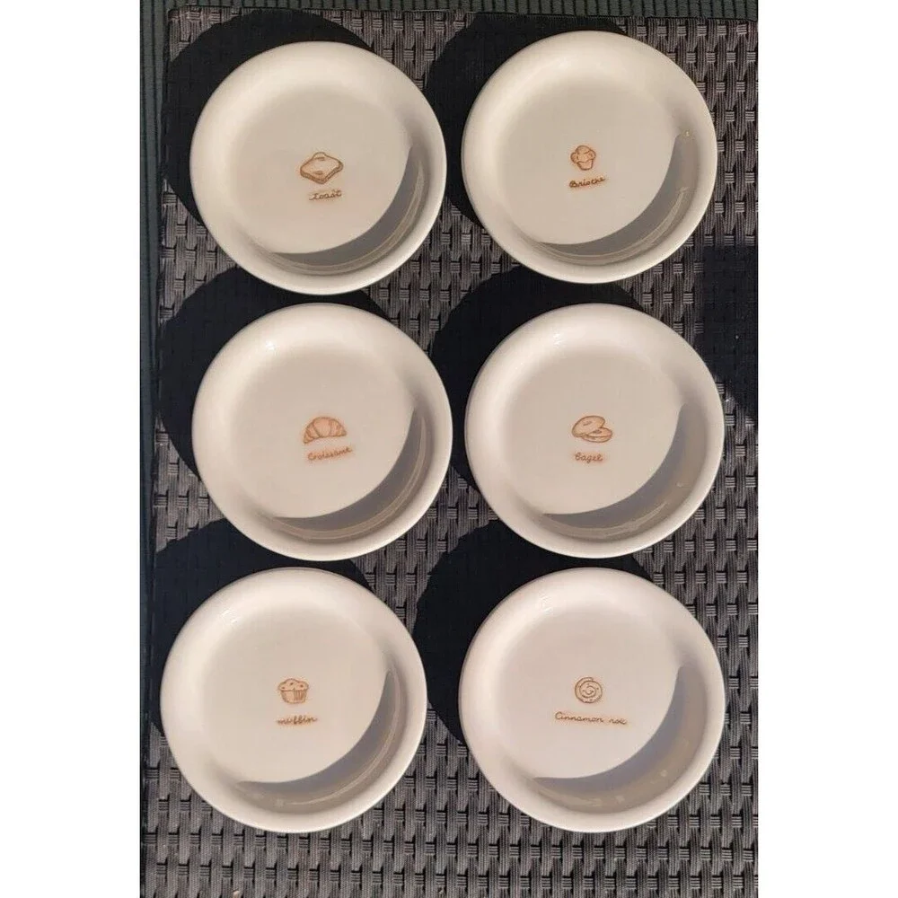 Williams Sonoma 6 Stamped Breakfast Plates 8